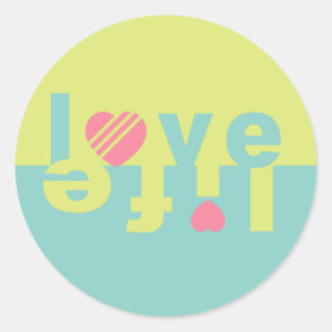Pegatina Redonda Pegatinas de la VIDA del AMOR