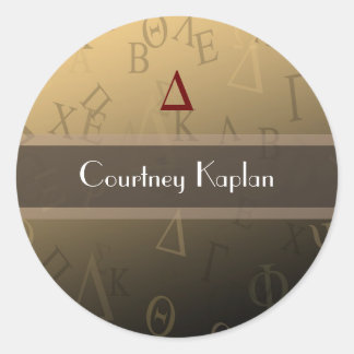 Pegatina Redonda Pegatinas de la vida griega, monograma