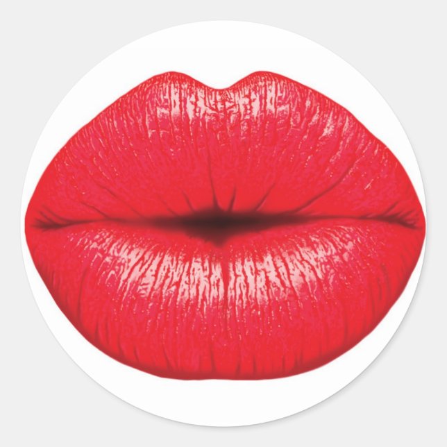 Pegatina Redonda Pegatinas de labios calientes (Anverso)