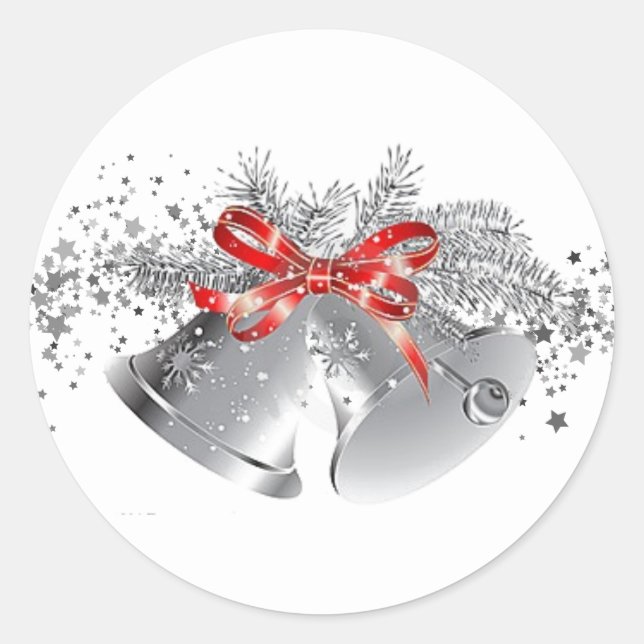 Pegatina Redonda Pegatinas de las campanas navidades (Anverso)
