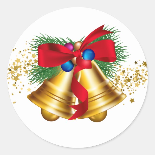 Pegatina Redonda Pegatinas de las campanas navidades (Anverso)