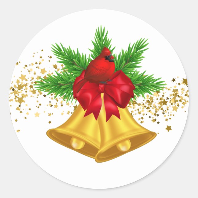 Pegatina Redonda Pegatinas de las campanas navidades (Anverso)