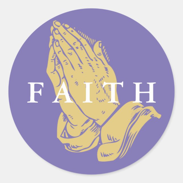 Pegatina Redonda Pegatinas de las manos de la oración (Anverso)