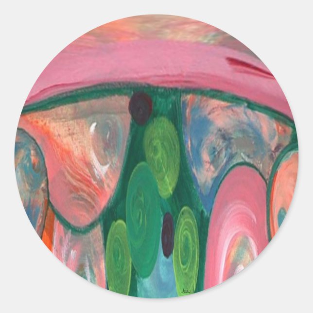 Pegatina Redonda Pegatinas de Lava Lamp Marbles por Janz (Anverso)