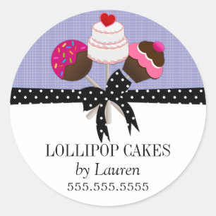 Pegatina Redonda Pegatinas de lavanda de copos de copo