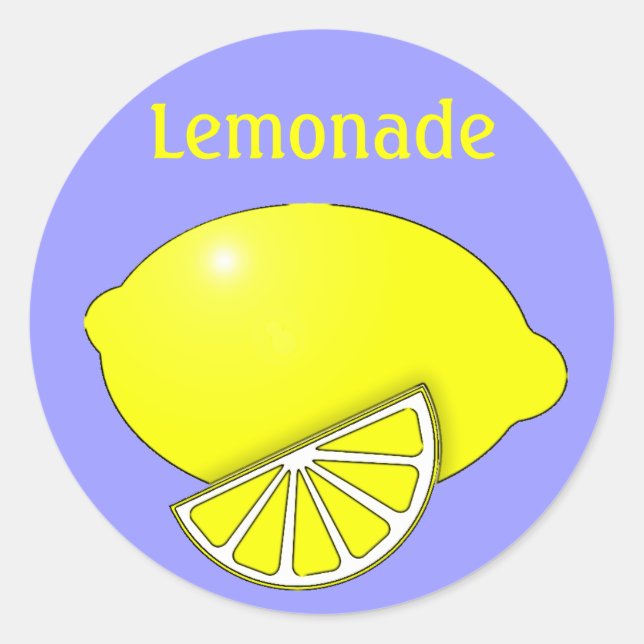 Pegatina Redonda Pegatinas de Lemonade con limón y Wedge (Anverso)