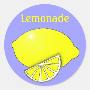 Pegatina Redonda Pegatinas de Lemonade con limón y Wedge