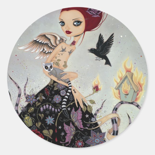 Pegatina Redonda Pegatinas de Lemuridea (Anverso)