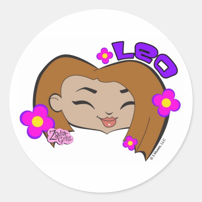 Pegatina Redonda Pegatinas de Leo (Anverso)