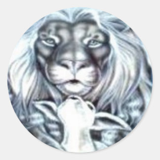 Pegatina Redonda Pegatinas de León y Cordero