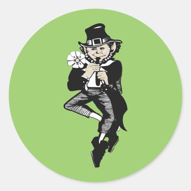 Pegatina Redonda Pegatinas de Leprachaun (Anverso)