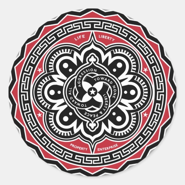 Pegatina Redonda Pegatinas De Liberty For All Insignia (Anverso)