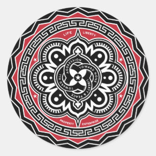 Pegatina Redonda Pegatinas De Liberty For All Insignia