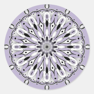 Pegatina Redonda Pegatinas de Lilac Mandala (Diseño 2)