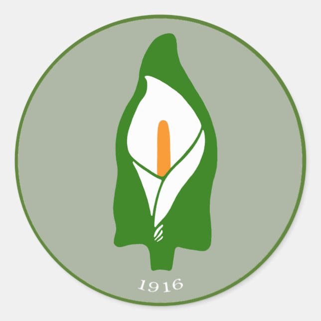 Pegatina Redonda Pegatinas de Lily de Pascua (Anverso)