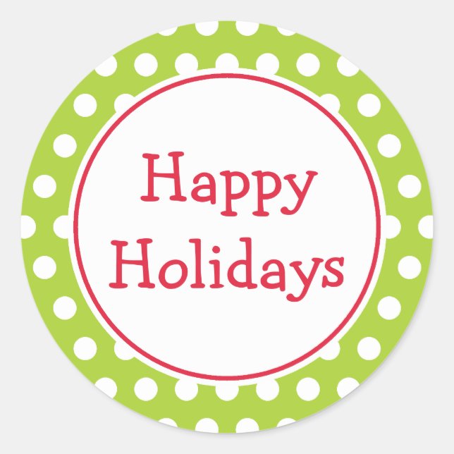 Pegatina Redonda Pegatinas de Lime Happy Holidays (Anverso)