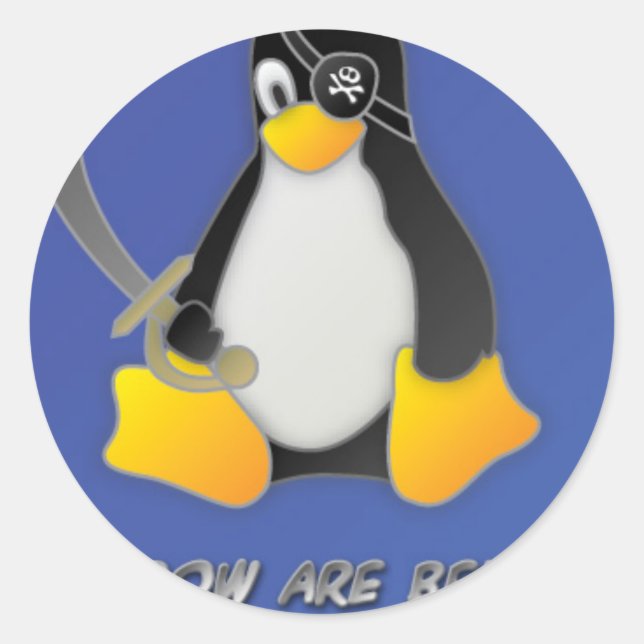 Pegatina Redonda Pegatinas de Linux (Anverso)