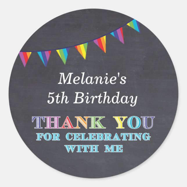 Pegatina Redonda Pegatinas de litera para niños de cumpleaños prefi (Anverso)