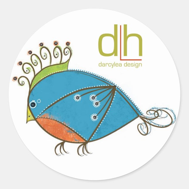 Pegatina Redonda Pegatinas de Little Bluebird (Anverso)