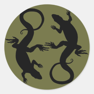 Pegatina Redonda Pegatinas de Lizard Pegatinas de arte reptiles de