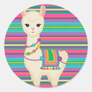 Pegatina Redonda Pegatinas de Llama