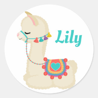 Pegatina Redonda Pegatinas de Llama Personalizados