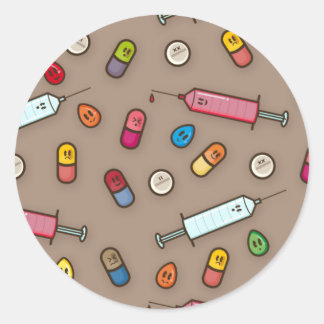 Pegatina Redonda pegatinas de locura médica