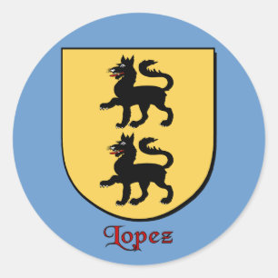 Pegatina Redonda Pegatinas de López Family Shield