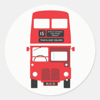 Pegatina Redonda Pegatinas de los autobuses rojos de Londres