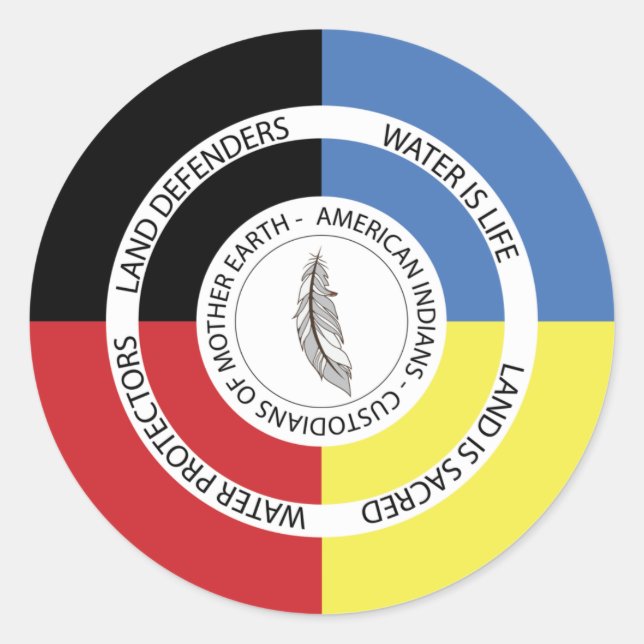 Pegatina Redonda Pegatinas de los custodios de la Tierra (Ronda) (Anverso)