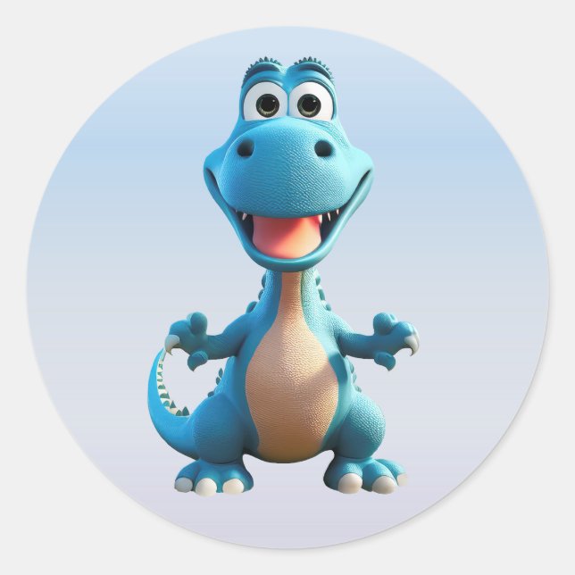 Pegatina Redonda Pegatinas de los dinosaurios (Anverso)