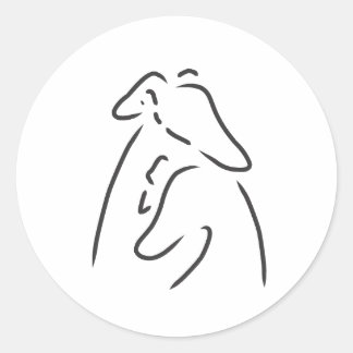 Pegatina Redonda Pegatinas de los Greyhounds que se desnudan
