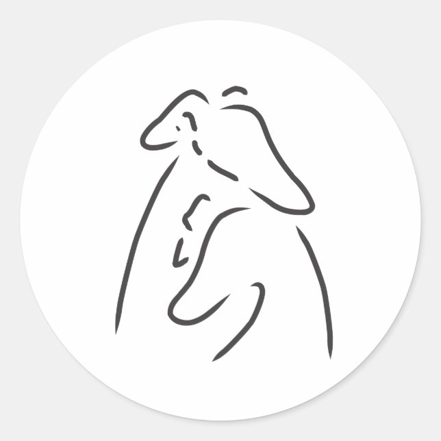 Pegatina Redonda Pegatinas de los Greyhounds que se desnudan (Anverso)