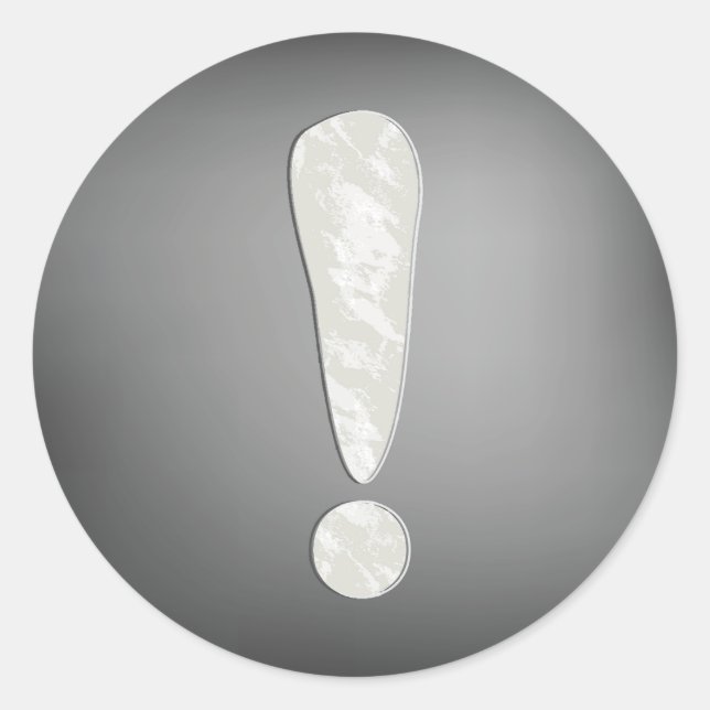 Pegatina Redonda Pegatinas de marcas de exclamación (Anverso)