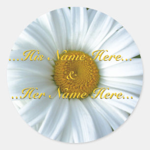Pegatina Redonda Pegatinas de margarita Pegatinas de margarita blan