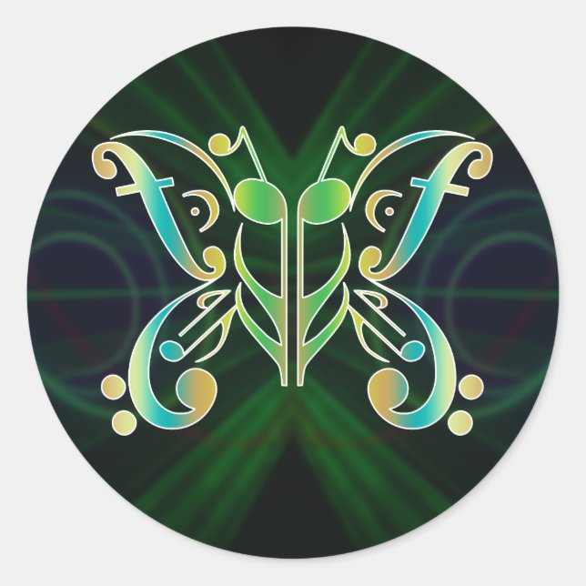 Pegatina Redonda Pegatinas de marionetas (Anverso)