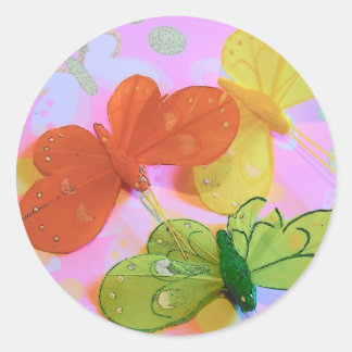 Pegatina Redonda pegatinas de mariposa