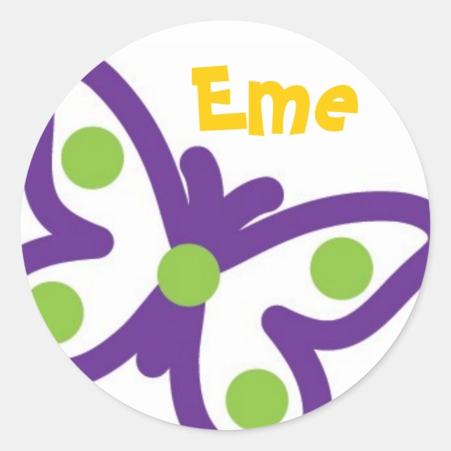 Pegatina Redonda Pegatinas de mariposas grandes (Anverso)