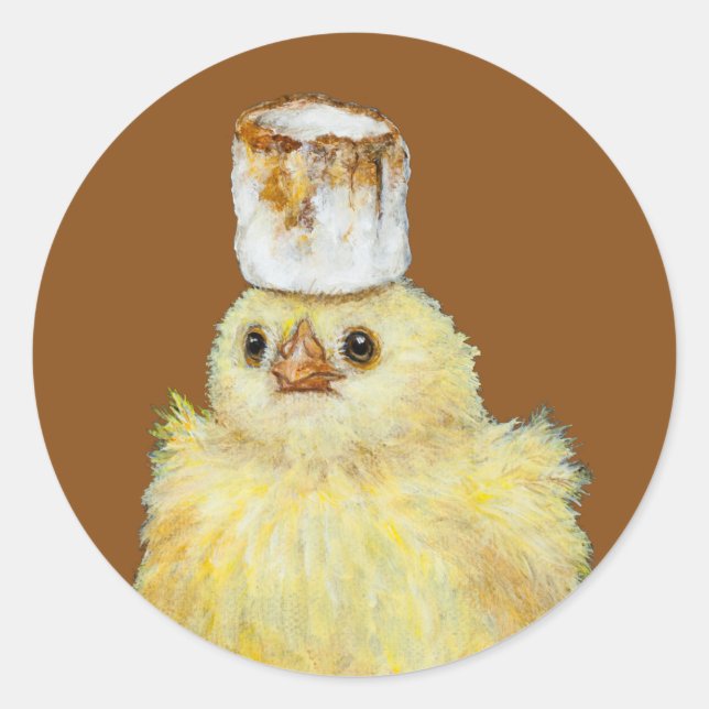 Pegatina Redonda Pegatinas de Marshmallow Peep (Anverso)