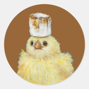 Pegatina Redonda Pegatinas de Marshmallow Peep