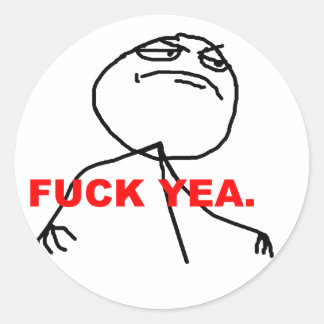 Pegatina Redonda pegatinas de memes de p*uck yes
