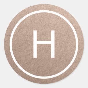 Pegatina Redonda Pegatinas de Monograma de la Ronda de Paz de Trend