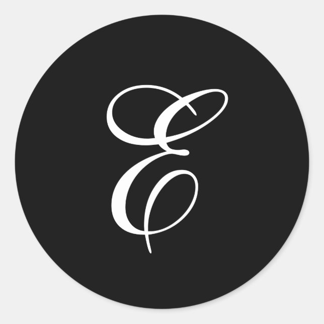Pegatina Redonda Pegatinas de monograma E (Anverso)