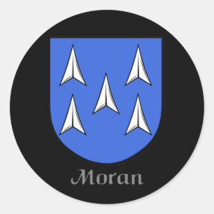 Pegatina Redonda Pegatinas de Moran Family Shield