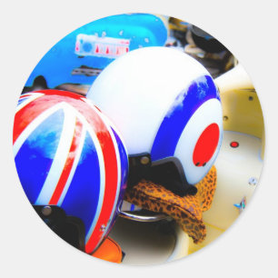 Pegatina Redonda Pegatinas de Motor Scooter Helmets
