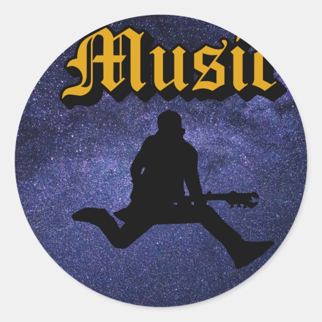 Pegatina Redonda Pegatinas de música (Anverso)