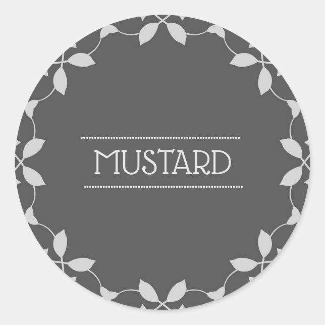 Pegatina Redonda Pegatinas de Mustard Spice Jar Labs (Anverso)