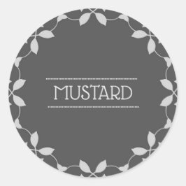Pegatina Redonda Pegatinas de Mustard Spice Jar Labs