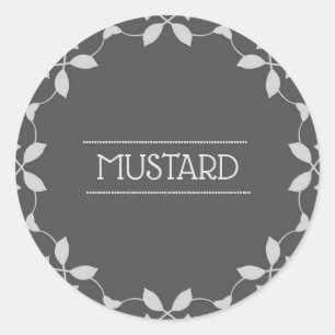 Pegatina Redonda Pegatinas de Mustard Spice Jar Labs