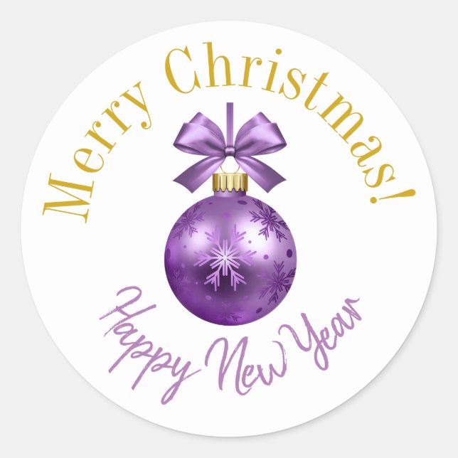 Pegatina Redonda Pegatinas de Navidad (Anverso)